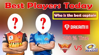 IPL 2020 - SRH vs MI | Today's Best Players | Dream 11 Team Prediction