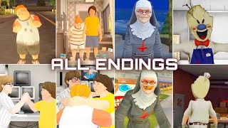 Ice Scream 1 2 3 4 5 6 7 8 & United All Escape Endings | Ice Scream Saga All Games Escape Endings