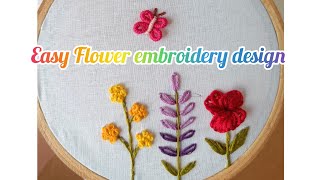 Easy Flower embroidery || Flowers Embroidery || Easy Embroidery hoop art