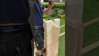 Building a house with adult  wooden Lego #logcabins #tinyhome #tinyhouse #gardenroom