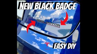 Replacing Tesla Emblems - Black Tesla Dual Motor Performance Badge