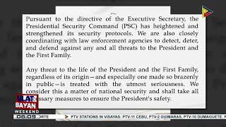 Pres. Security Command, pinaigting ang kanilang protocols, kasunod ng banta ni VP Sara Duterte laban