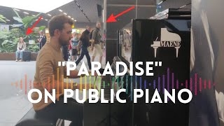 "PARADISE" on PUBLIC piano in BELGIUM 🇧🇪 (Coldplay Piano Cover Performance)