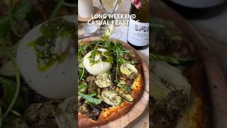 BURRATA, BASIL PESTO & BRAAIED VEGGIE PIZZA 🌿 #shorts #pizza #bbq #braai