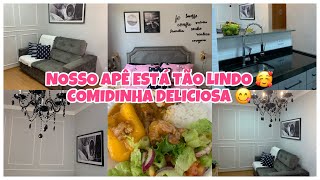 ALMOÇO DELÍCIA, NOSSA SALA E QUARTO ESTÃO LINDOS! 🥰 COMPRINHA NA LEROY, COZINHA FINALIZADA E MAIS