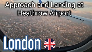 London- Approach/landing at Heathrow Airport on United Airlines