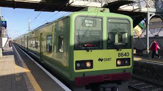 Train departing MALAHIDE Train Station in Dublin IRELAND