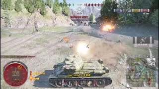 World of Tanks 私の戦車道 Part 157 T-34-85 大破してMバッジが取れたのは初めて