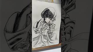 First ink drawing! Suruga Kanbaru #inktober2024 #timelapse #monogatariseries #anime