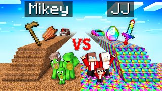 Mikey's Family POOR vs JJ's Family OP Bridge Survival Battle in Minecraft (Maizen)