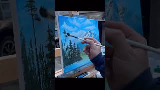 Bob Ross Style Painting #fyp #artist #art #painting #artshorts #artwork #arts #fun #shortsvideo