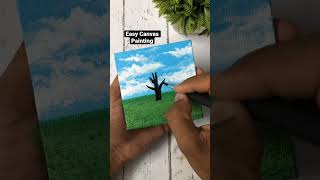 Easy Canvas Painting | Painting Tutorial #shorts #youtubeshorts