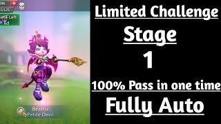 Lords mobile Limited Challenge Trick vs trick Stage 1 Fully Auto|Petite devil stage 1 fully auto