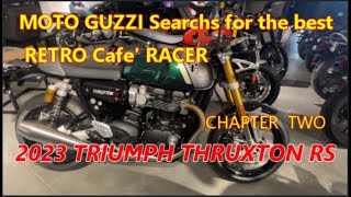 "I ride my MOTO GUZZI to search for the 2023 TRIUMPH THRUXTON #triumph #motorcycle