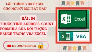 Thuộc tính Address, Count, Formula của đối tượng Range trong VBA _ Bài:04