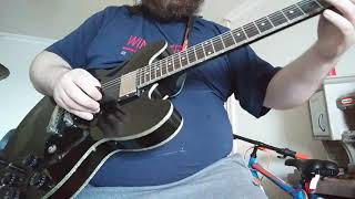 practice over backing track in the key of b minor, epiphone dot and fender hot rod deluxe