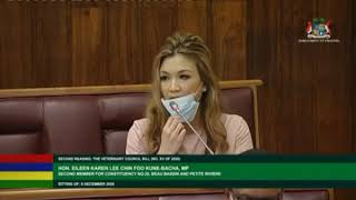 SPEECH OF KAREN FOO KUNE-BACHA-  THE VETERINARY COUNCIL BILL