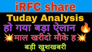 iRFC share latest news today || iRFC share analysis today || iRFC share