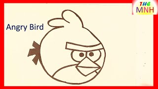 How to DRAW ANGRY BIRD Easy Step by Step