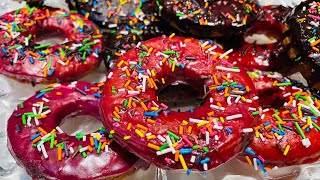 Donuts Recipe By Rukhsana | Chocolate,Purple,Red Glaze Recipe | No yeast Cake Donuts