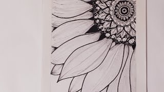 Easy Sunflower mandala art / Sunflower drawing