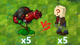 PvZ Fusion - 05 plants VS random 05 zombies - who will win?