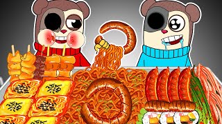 FNF - Max VS Jimmy Eating Spicy Noodles & Fried Chicken | Animation | ASMR