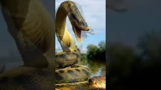 Big snake vs Crocodile #shorts #snake #bigsnake #ular #buaya #effect #greenscreen