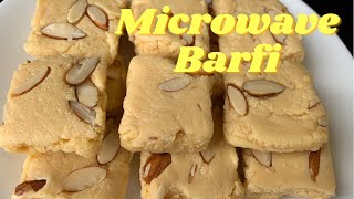 Only 3 Ingredients Microwave Barfi Recipe/How To Make Instant Barfi/Milk Powder Sweet/Satvik Food