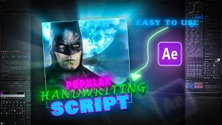 HANDWRITING Script FOR AFTER EFFECTS (you need this). #scribe