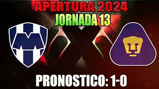 Pronósticos Jornada 13 Apertura 2024 Liga MX 🔥 (ganador y goles)