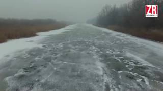 Zaledjena reka Begej - snimci iz vazduha