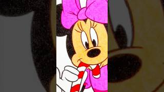 Coloring Minnie Mouse eating candy canes for Christmas #minnie #color #christmascoloring #art