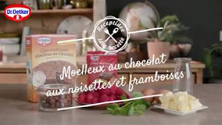 Moelleux au chocolat aux noisettes et framboises