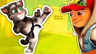 Talking Tom Gold Run Ginger VS Subway Surfers Marco