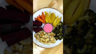 Oven Roasted Vegetables ( Crispy & Perfect ) With Pink Sauce