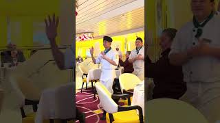 Holland America cruise dining staff sings Gelang Indonesian song of goodbye #shorts