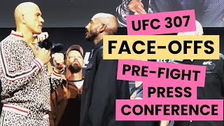 UFC 307 press conference face-offs