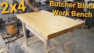 HOW TO: Build an Edge Grain Butcher Block Work Bench out of 2x4s