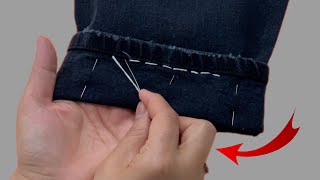 ✅💥 Best sewing trick _ how to hem jeans without cutting the original hem !! 🪡👖