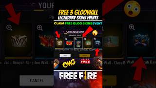 Free 3 Gloowall Skin🤯🔥 Free Fire Biggest Event Rewards #shorts #trending #freefire