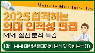 2025 합격하는 의대 인적성 면접 MMI 실전분석 특강-MMI 대학별 출제경향 분석 및 유형분석 1강