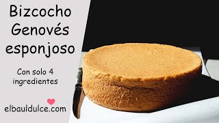 Bizcocho genovés esponjoso para rellenar tartas - Solo 4 ingredientes