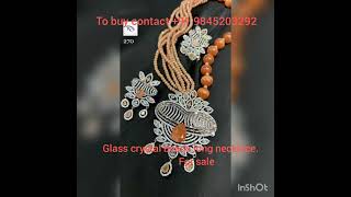 Glass beads crystal long necklaces for sale