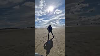 Frisbee Freestyle at a beach in Denmark.