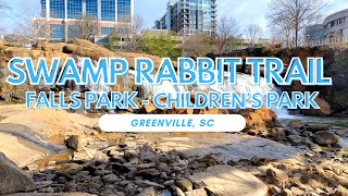 Swamp Rabbit Trail Virtual Walk  | Falls Park | Downtown Greenville SC Walking Tour | ASMR | 4K