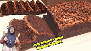 Tanpa mixser 1 butir telur takaran sendok | BOLU PISANG COKLAT SUPER MOIST