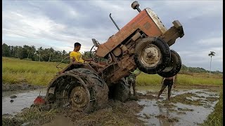 #Tafe 7250 di Tractor Stuck in mud 99 කොල්ලා බේරුනා