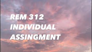 REM 312 INDIVIDUAL ASSIGNMENT