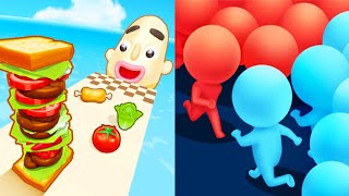 Satisfying Mobile Games... Count Master 3D vs Sandwich Runner, Help Me Tricky Puzzle